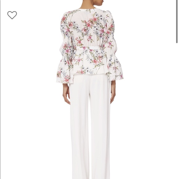 INTERMIX Rochelle Floral V-Neck Top - Picture 4 of 13